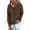 Brown, variant on Women's Button Down Drawstring Hooded Cardigan, Long Sleeve Loose Fit Pocket Sweater, Soft Polyester Casual Cover Up for Fall Winter Spring Daily Wear and Seasonal Comfort Dark Purple XXL
