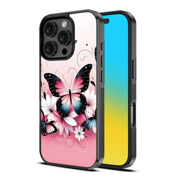 Butterfly Bouquet Magnetic Charging-Compatible Case for iPhone 16 Pro Max – Slim Protective Floral Cover with Built-In Magnetic Ring & Shock-Absorbing Bumper