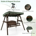 thumbnail image 5 of Costway 2 Person Wooden Garden Swing Bench Chair w/ Adjustable Canopy for Garden Porch, 5 of 10