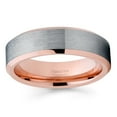 thumbnail image 2 of Rose Gold Tungsten Wedding Band 6mm Gray Tungsten Ring Anniversary Ring Men & Women Rose Gold Comfort Fit Ring, 2 of 2