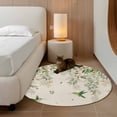 thumbnail image 2 of Round Rug 3.3Ft Washable Non-Slip, Watercolor Floral Circle Area Rugs for Living Room Bedroom, Spring Flowers Birds Plants Country Beige Indoor Floor Mats Carpet Runner for Home Decor Aesthetic, 2 of 8