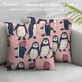 thumbnail image 3 of Orinice Penguin Pattern Graphic Decorative Cushion Cover for Home Couch Living Room Sofa Square Car Bedroom 1PC 20x20in, 3 of 5