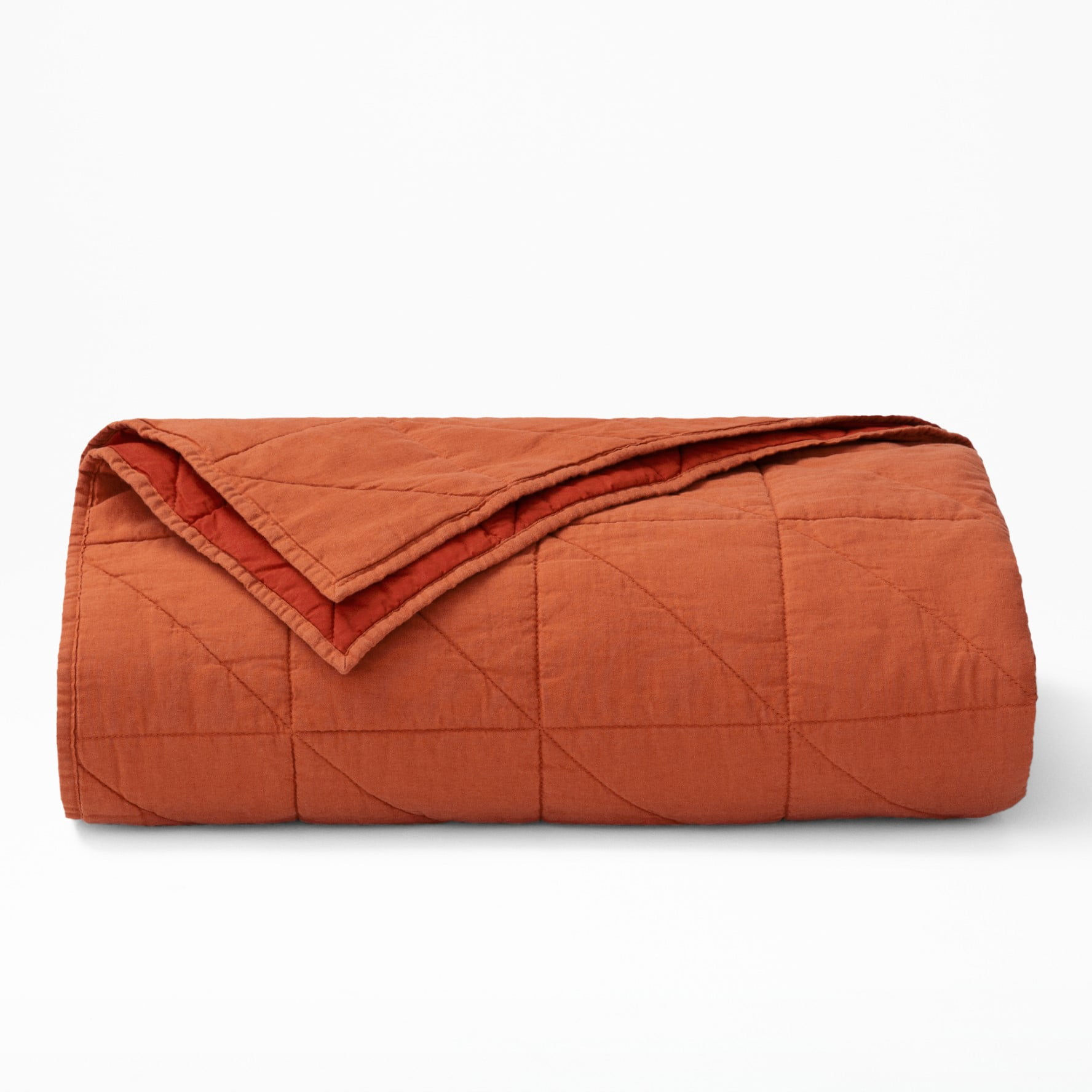 King Cayenne Linen and Cotton Quilt