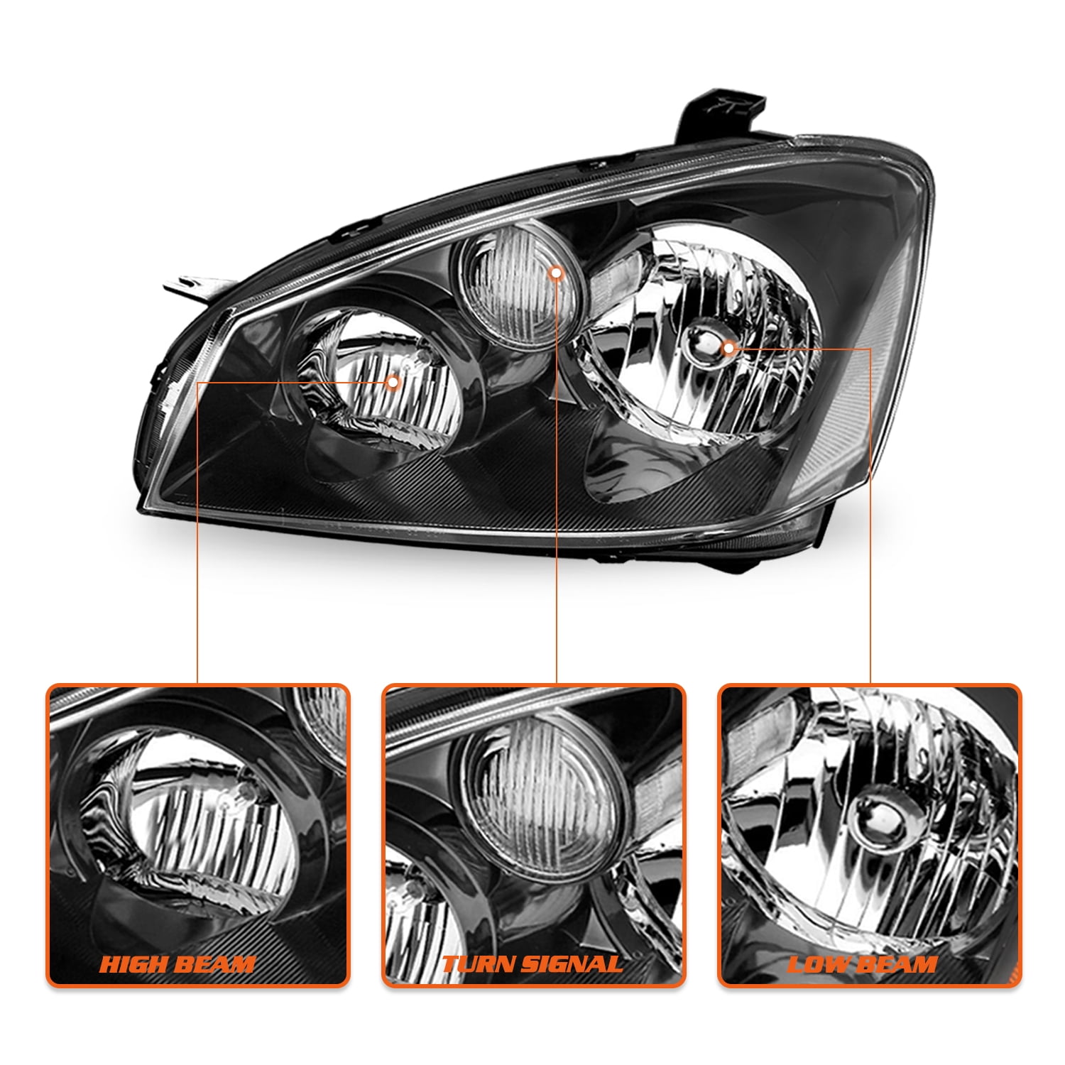 For 2005-2006 Nissan Altima 4Door Halogen Headlights Assembly Headlamps 05-06
