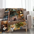 thumbnail image 3 of Fox Blanket Super Soft Warm Fluffy Flannel Maple Forest Fox Throw Blanket Cozy Fuzzy Plush Bedding Wild Animal Fox Stuff Decor Gift for Boys Girls Kids Teens Adults 80"x60", 3 of 6