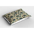 thumbnail image 2 of Ambesonne Retro Pillow Sham 2 Pack, Vintage Colorful Floral, 30"x20", Yellow Blue Cream, 2 of 3