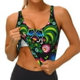 thumbnail image 4 of Naloa Roosters and Flowers Sports Bras for Women, High Support Bra with Removable Pads, Comfortable - X-Large, 4 of 9