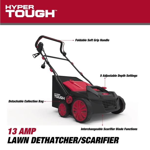 Hyper Tough 15 inch 13 Amp Corded Electric Dethatcher/Scarifier