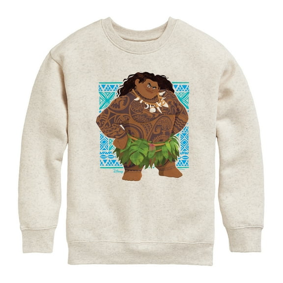 Moana 2 - Maui the Demigod - Boys Crew Fleece Sweatshirt