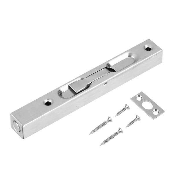 304 Stainless Steel Door Slide Lock Door Flush Security Latch With Powerful Spring