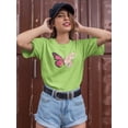 thumbnail image 2 of Flower Butterfly T-Shirt Women -Smartprints Designs, Female Small, 2 of 4