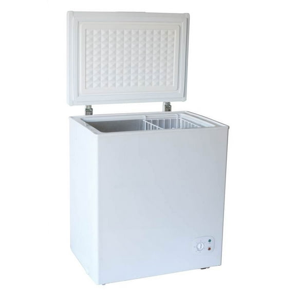 Koolatron 5.1 cu ft (145L) Chest Freezer with Wheels, Adjustable Thermostat, Energy Efficient, White
