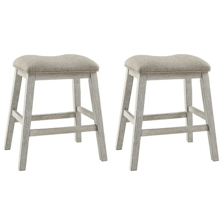 Signature Design by Ashley Skempton Modern 24" Counter Height Upholstered Barstool, Set of 2