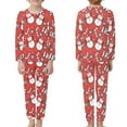 thumbnail image 2 of Renewold 2pcs HO-HO-HO Snowman Sleepwear for 3-4T Kids Christmas Pajamas for Family Matching PJ's Sets with Long Sleeve Tee and Pants Loungewear with Pocket, 2 of 5