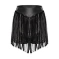 thumbnail image 3 of Doomiva Women's Metallic Booty Shorts Shiny Cheeky High Waisted Fringed Bottoms Hot Pants Black XXL, 3 of 5
