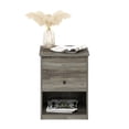 thumbnail image 4 of Furinno JENSEN Night Stand, Lift-Top Nightstand with Drawer, Bedside Table, End Table, Side Table with Storage Shelf, Knob Handle Drawer, for Bedroom, Living Room, Grey Oak, 4 of 10