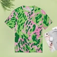 thumbnail image 4 of Leopard Print Pattern Women's Short Sleeve T-Shirt Crew Neck Casual Summer Trendy Loose Fit Tops, 4 of 6