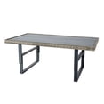 thumbnail image 2 of Foca 63 Inch Outdoor Rectangular Dining Table Adjustable Height Wicker - Saltoro Sherpi, 2 of 5