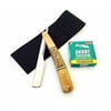 LUXURY WOODEN CUT THROAT BARBER SALON SHAVETTE STRAIGHT SHAVING RAZOR RASOIR