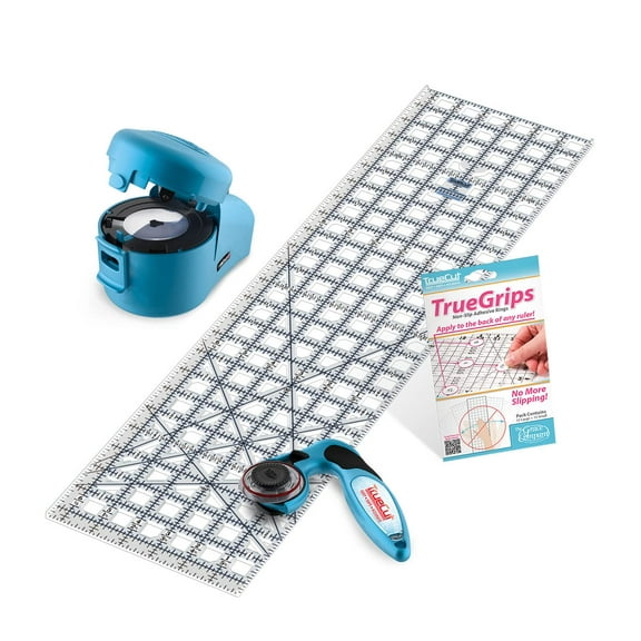 TrueCut Combo 2 Includes 45 mm My comfort Cutter, 6.5 x 24.5 Ruler, TrueGrips,  and TrueSharp Sharpener