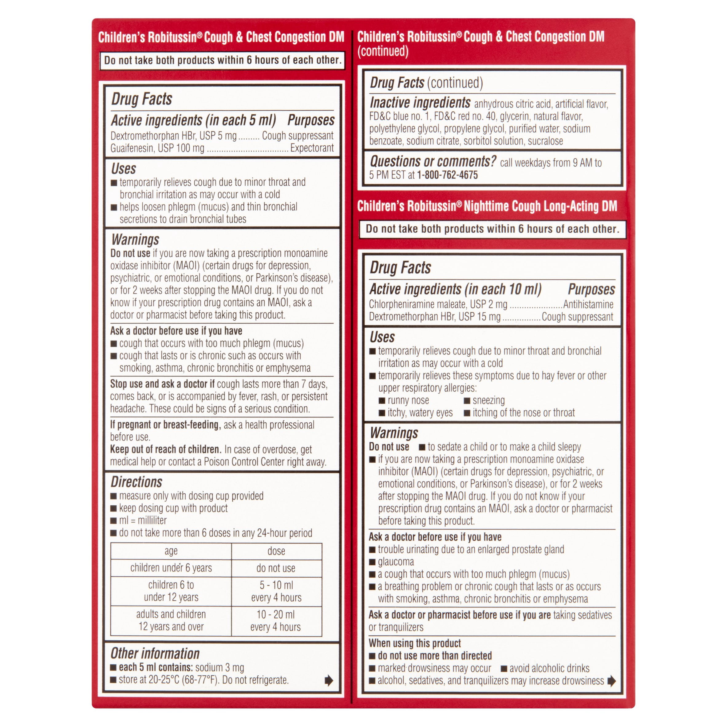 Robitussin DM Children's Day & Night Cough Relief Ages 6 & Over Value Pack, 4 fl oz, 2 pack