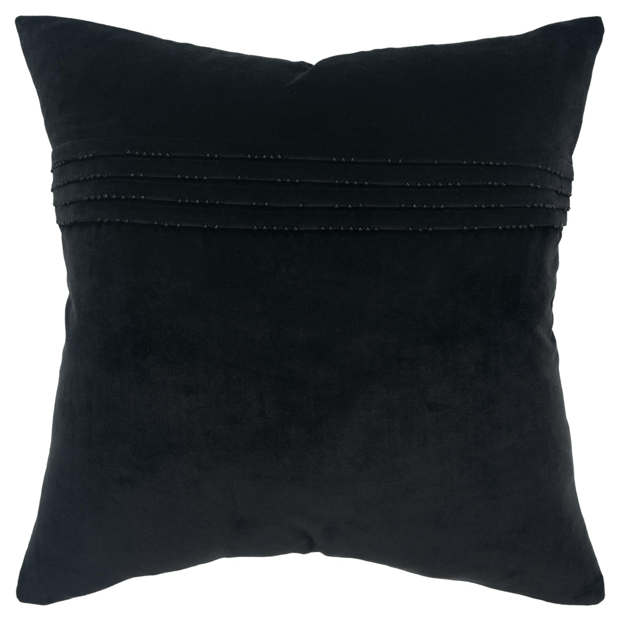Rizzy Home Decorative Throw Pillow Cover Solid 20"X20" Black
