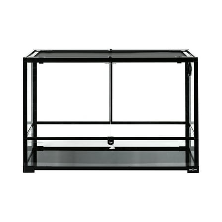 67 Gallon Full Glass Reptile Terrarium for Reptile, Black