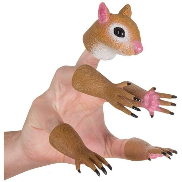 Marioneta de mano de dedo de ardilla, juguete novedoso, muñecos de dedo, accesorios, regalo de marioneta de dedo animal