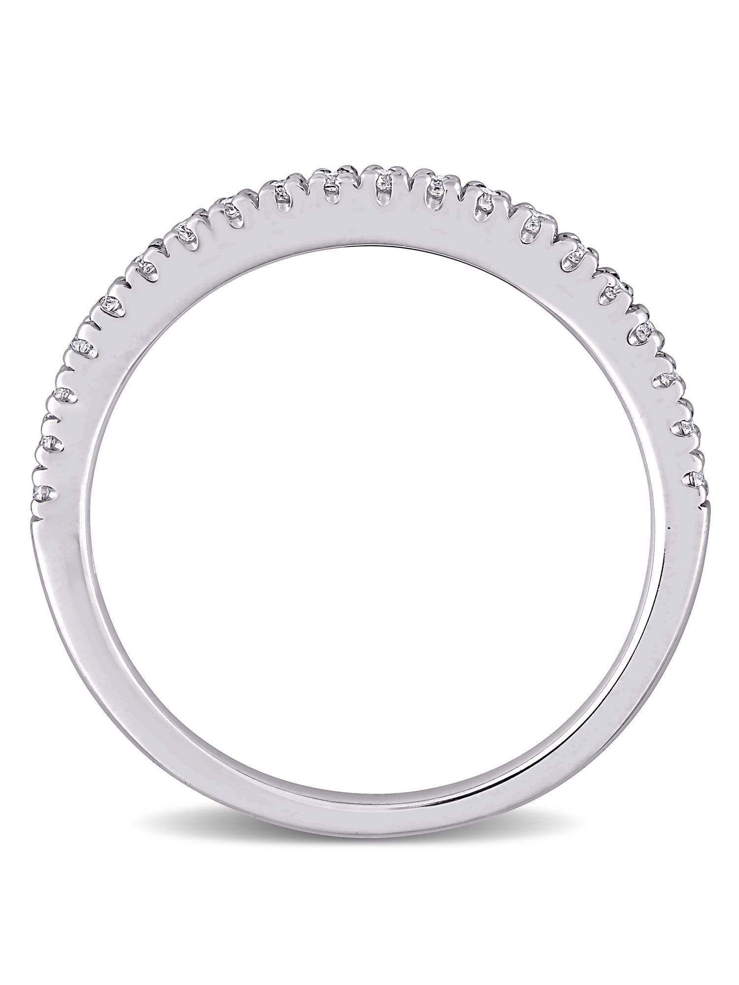 Everly Women's Created Moissanite 10k White Gold Wedding Ring