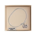 thumbnail image 3 of 6 1/4 inch Oval Eye Hook Bangle Bracelet w/ St. Christopher/Figure Skating in Sterling Silver, 3 of 3
