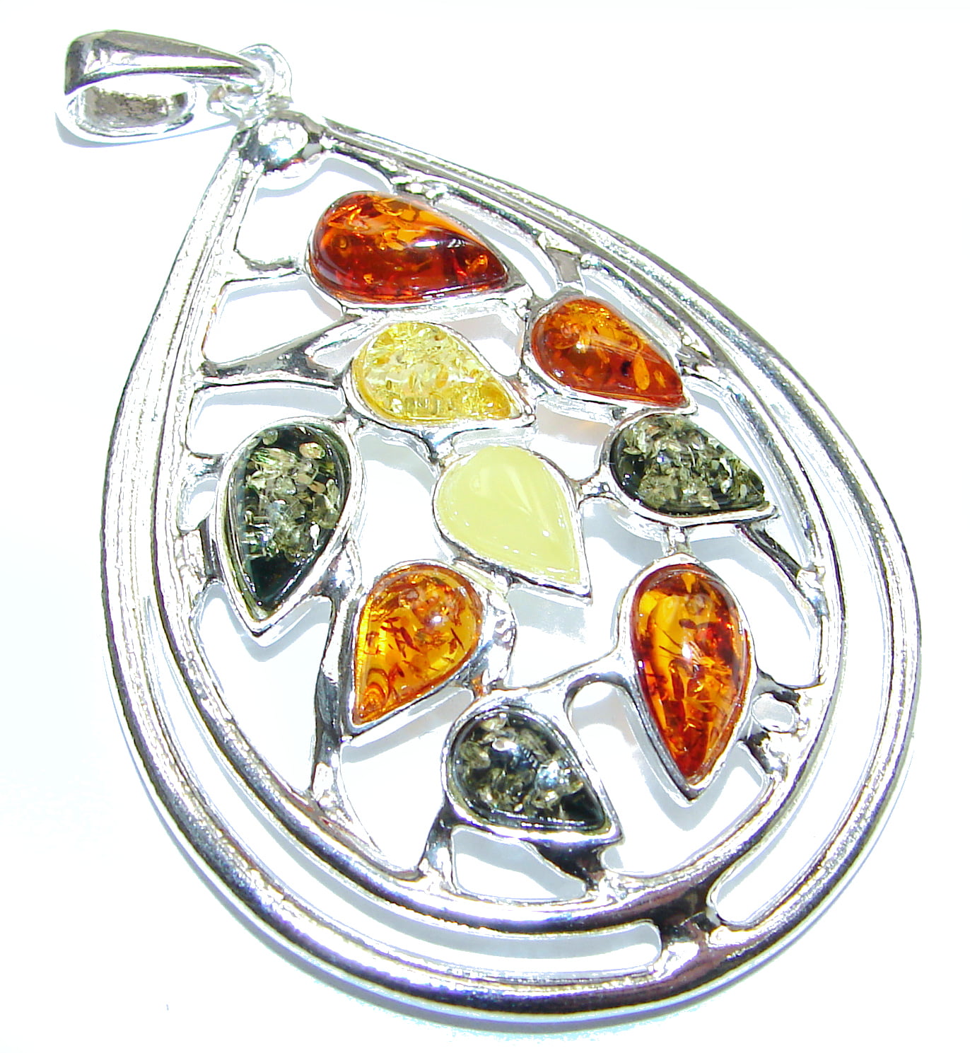 BALTIC AMBER STERLING SILVER 925 ELEPHANT ANIMAL PENDANT NECKLACE JEWELLERY