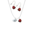 thumbnail image 2 of Delight Jewelry Silvertone Little Bird Initial - L - Red Lucky Ladybug Necklace and Dangle Earrings Set, 2 of 6