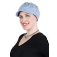thumbnail image 4 of Denim Newsboy Cap for Women Cabbie Gatsby Summer Hats Ladies Chemo Headwear Head Coverings Denim Indigo, 4 of 7