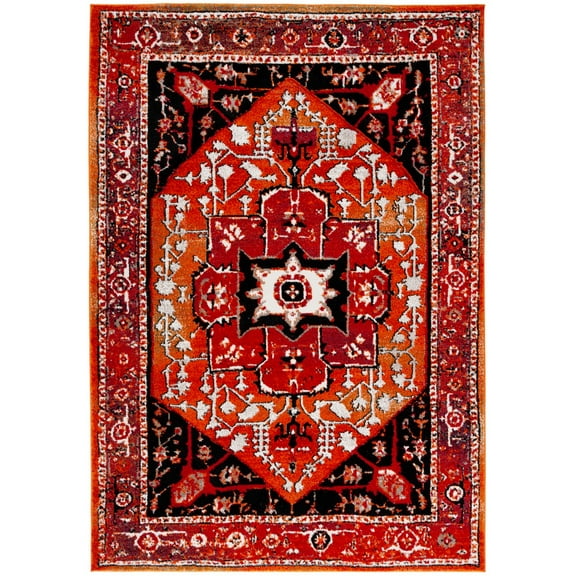 SAFAVIEH Vintage Hamadan Kimmee Oriental Area Rug, Red/Orange, 6'7" x 9'