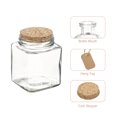 thumbnail image 3 of Uxcell 2 Pcs 8.4 oz/280ML frascos de vidrio transparentes en forma de botella cuadrada con tapa de corcho, cuerda y etiquetas en blanco, 3 of 5