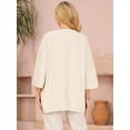 thumbnail image 4 of DARING DIVA Women's 3/4 Sleeve Open Front Lightweight Shrug With Pockets S Khaki, 4 of 6
