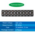 thumbnail image 3 of Unique Bargains Terminal Block 500V 60A Dual Row 10 Positions Screw Electric Barrier Strip 2 Pack, 3 of 5