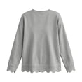 thumbnail image 5 of Xaqiouau Womens Oversized Crewneck Sweatshirt Scalloped Hem Long Sleeve Pullover Tunic Top Loose Fit Lightweight Casual Fall Winter Tops, 5 of 7