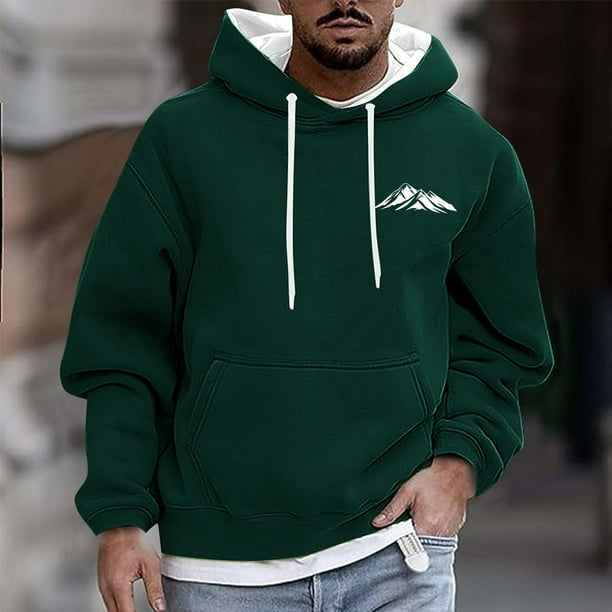 Dolkfu Sudadera con capucha para hombres, sudadera holgada con capucha, sudadera de manga larga para hombres en invierno XXXL