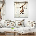thumbnail image 4 of Designart Baby Orangutan Hanging from Pipe - Street Art Throw Pillow - 12x20, 4 of 5