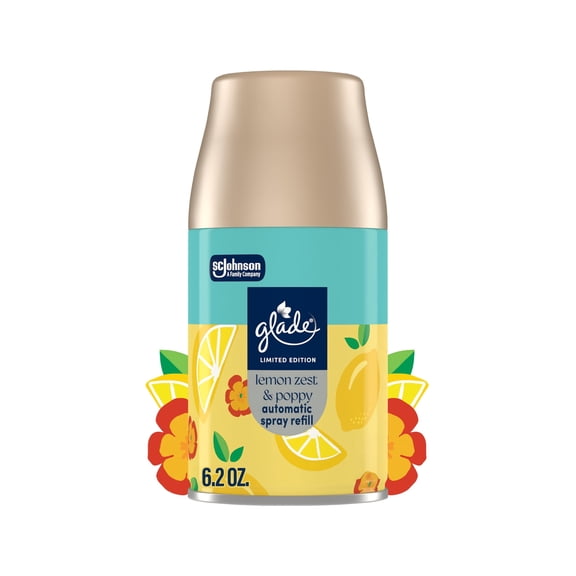 Glade® PlugIns®, Lemon Zest & Poppy, Large Auto refills, 6.2 oz, 1 Count