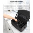 thumbnail image 2 of Makeup Bag Large Makeup Case Professional Cosmetic Storage Organizer Box Brush Holder with 3 Clear Set Bags for Makeup Artists with Shoulder Strap & Adjustable Dividers, 2 of 7