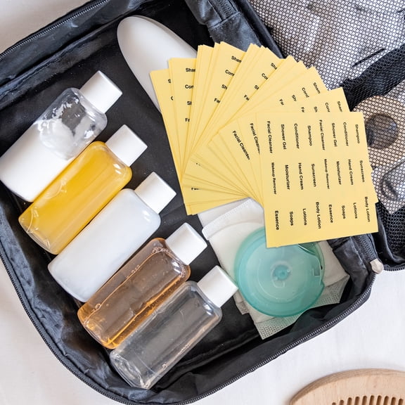 NICERIO Light Yellow Bathroom Labels Stickers Adhesive for Organizing Toiletries