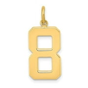 Finest Gold 14K Large Polished Number 8 Charm