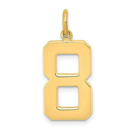 Finest Gold 14K Large Polished Number 8 Charm