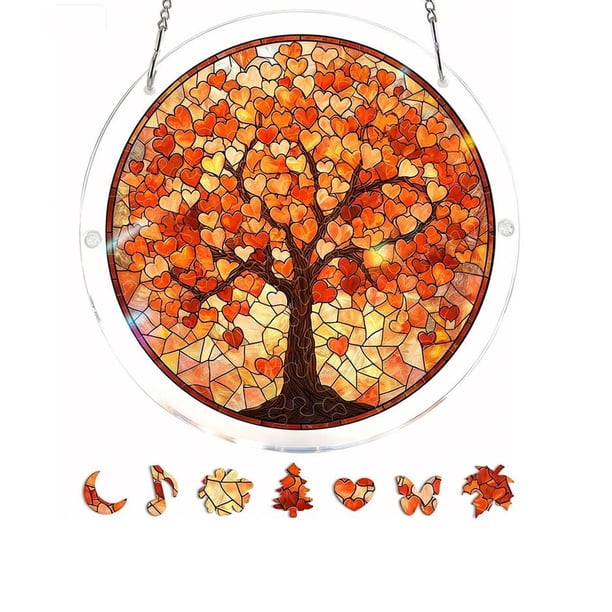 Acrylic Puzzle Window Hanging Sun Catcher for Home Living Room Bedroom Playroom Decoration Lightweight Versatile Gift