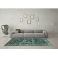 thumbnail image 3 of Ahgly Company Indoor Round Abstract Light Blue Modern Area Rugs, 7' Round, 3 of 4