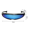 thumbnail image 6 of D-GROEE Futuristic Shield Sunglasses for Cosplay Mirrored Lens Visor Narrow Cyclops Novelty Party Shield Cool Alien Sunglasses, 6 of 8