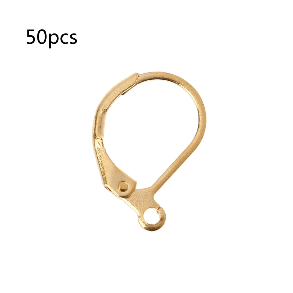 50pcs Retro French Earrings Clasps Hooks Open Loop DIY Makings 
