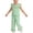 Green 2, variant on Fancifize Girls Summer Striped Lounge Sets Casual Ruffle Hem Tank Tops Loose Wide Leg Pants Kids Sleeveless Outfits